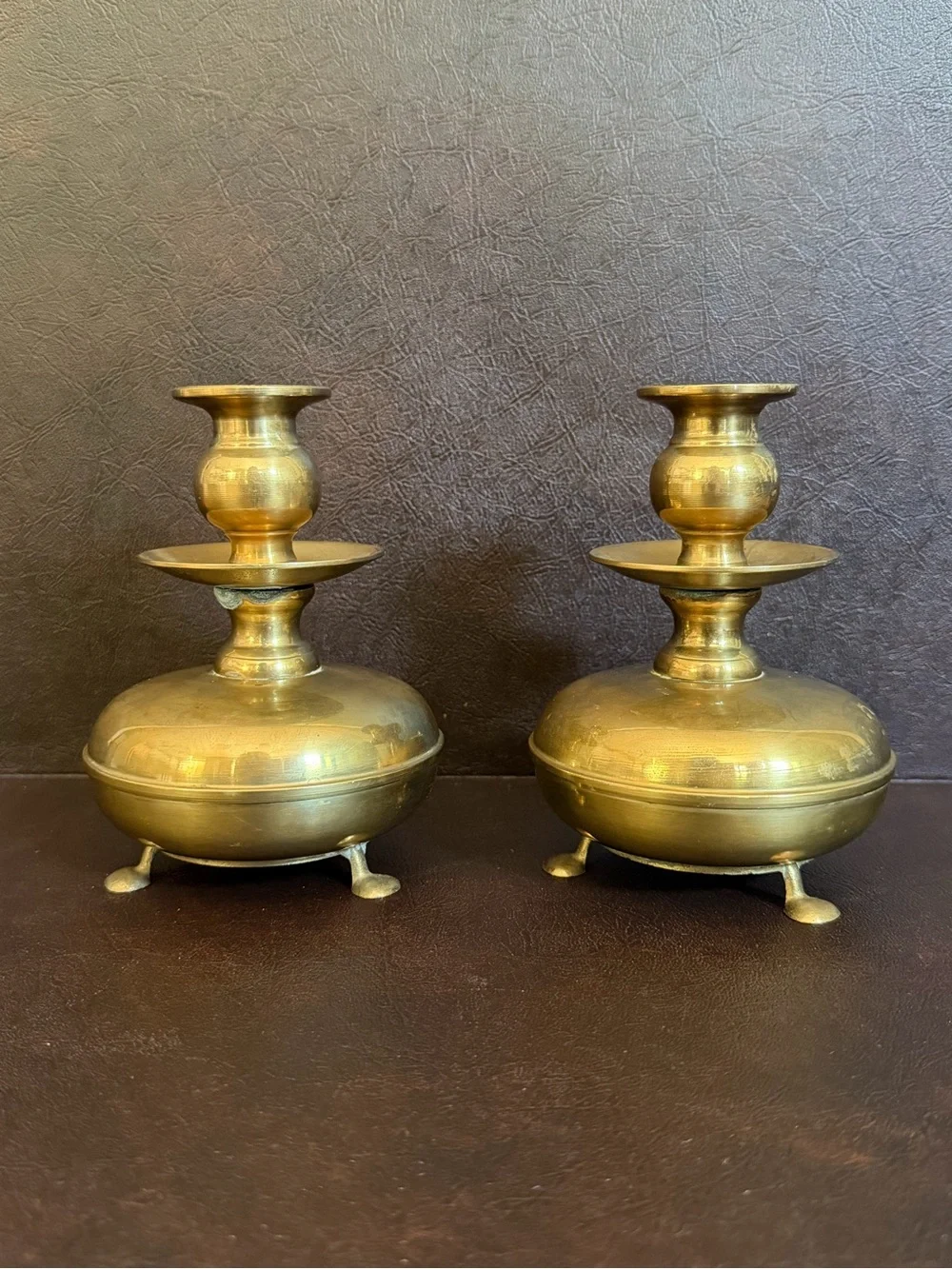 Antique Italian Louis XIV Solid Brass Candlesticks – Pair